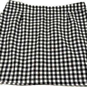 Black and white checkered skirt